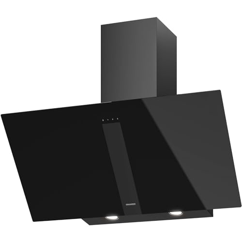 Oranier Kopffreihaube 90 cm - schwarze Abluft Dunstabzugshaube mit weißer LED Anzeige - Schräghaube mit 3 Leistungsstufen - Touch-Control - UNA90S1 Oranier Kopffreihaube 90 cm - schwarze Abluft Dunstabzugshaube mit weißer LED Anzeige - Schräghaube mit 3 Leistungsstufen - Touch-Control - UNA90S1 von Oranier
