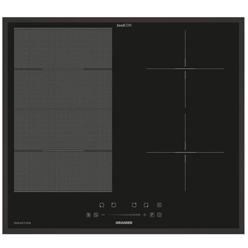 Oranier autarkes FlexX-Induktion 60 cm KXI460 - Brückenfunktion & Slider Bedienung - quadratisches Induktionskochfeld mit schwarzem Kochfeldrahmen von Oranier