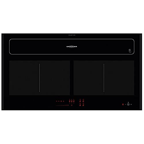 Oranier autarkes KFL 2092 SL Flächeninduktionskochfeld 90 cm Abluft Dunstabzug - Vollflächiges Induktionskochfeld inklusive 2 schwarze Seitenleisten von Oranier