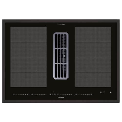 Oranier autarkes Kochfeld 80 cm Flächen-Induktion mit Dunstabzug KFA690 - Induktionskochfeld mit Multi-Slider inkl. schwarzen Kochfeldrahmen von Oranier