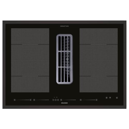 Oranier autarkes Kochfeld 80 cm Flächen-Induktion mit Dunstabzug KFA690 - Induktionskochfeld mit Multi-Slider inkl. schwarzen Kochfeldrahmen von Oranier