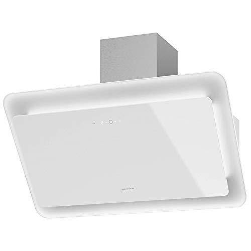 Oranier Kopffrei-Wandhaube 90 cm Savina - breite weiße Umlufthaube mit Glaskantenbeleuchung - LED Dunstabzugshaube Touch Control & Fernbedienung von Oranier