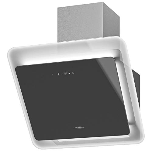Oranier Kopffrei-Wandhaube 60 cm Savina - kleine schwarze Umlufthaube mit Glaskantenbeleuchung - LED Dunstabzugshaube Touch Control & Fernbedienung von Oranier