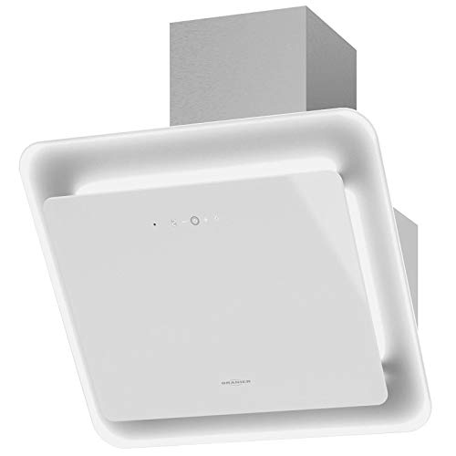 Oranier Kopffrei-Wandhaube 60 cm Savina - kleine weiße Umlufthaube mit Glaskantenbeleuchung - LED Dunstabzugshaube Touch Control & Fernbedienung von Oranier