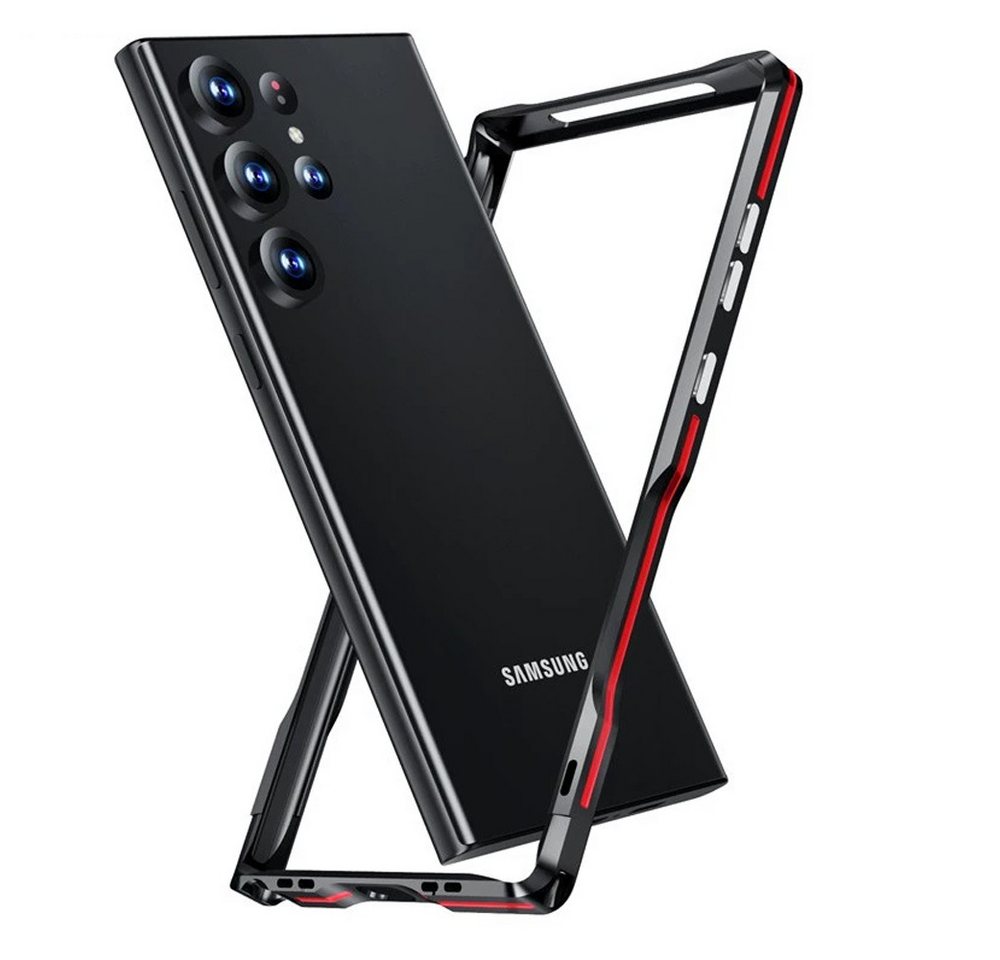 Orbeet Smartphone-Hülle Alu Metallrahmen Stoßstange Handyhülle für Samsung S23/S24 Ultra von Orbeet