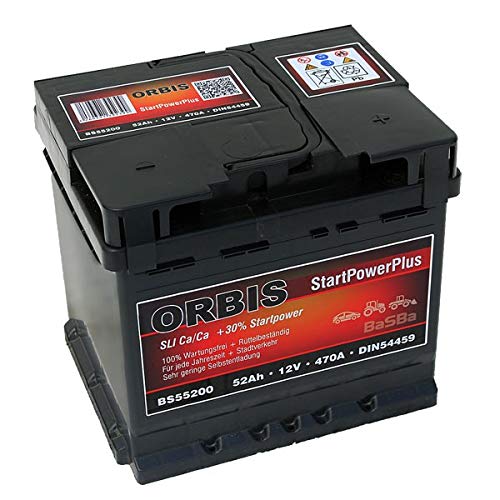 Orbis 12V 52Ah 55200 StartPower KFZ Batterie Starterbatterie - einsatzbereit von Orbis StartPower