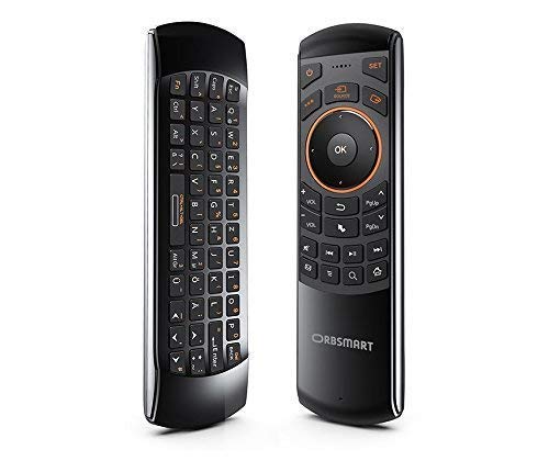 Orbsmart AM-1 kabellose Airmouse mit Deutscher Tastatur/Gyro-Funktion/Infrarot Learning-Funktion - ideale Fernbedienung für Android TV Boxen/Sticks/Mini PCs/HTPCs/Raspberry Pi/OpenELEC von Orbsmart