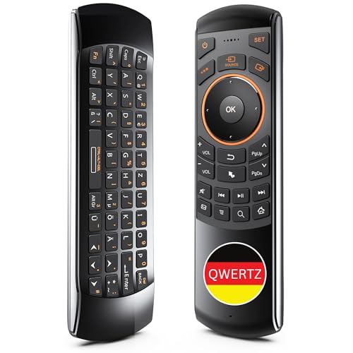 Orbsmart AM-1 kabellose Airmouse mit Deutscher Tastatur/Gyro-Funktion/Infrarot Learning-Funktion - ideale Fernbedienung für Android TV Boxen/Sticks/Mini PCs/HTPCs/Raspberry Pi/OpenELEC von Orbsmart