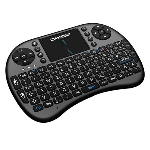 Orbsmart AM-2 kabellose Mini-Tastatur mit integrierten Touchpad/Wireless Keyboard inkl. deutsches Tastaturlayout/LED-Beleuchtung/Fernbedienung für Android TV Boxen/Windows Mini-PC Orbsmart AM-2 kabellose Mini-Tastatur mit integrierten Touchpad/Wireless Keyboard inkl. deutsches Tastaturlayout/LED-Beleuchtung/Fernbedienung für Android TV Boxen/Windows Mini-PC von Orbsmart