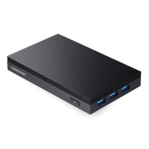 Orbsmart AW-12L Mini-PC Windows 11 Pro Desktop-PC | Computer | Micro PC | lüfterlos | stromsparend (Intel J4125 CPU, 8GB RAM, 128GB int. Speicher, 2X HDMI, WLAN, M.2 SSD-Slot) von Orbsmart