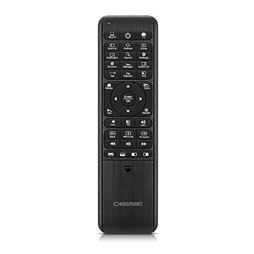 Orbsmart WA-1 kabellose Windows 10/11 Airmouse mit Deutscher Tastatur/inklusive Infrarot Anlernfunktion & LED-Hintergrundbeleuchtung - Fernbedienung für Windows Mini PCs/Sticks/HTPCs/Computer von Orbsmart