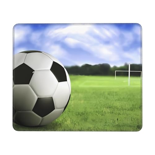 Mauspad mit Fußball-Hintergrund, bedruckt, großes Gaming-Mauspad, Mausmatte mit rutschfester Gummiunterseite, wasserdichte Schreibtischunterlage, 17,8 x 21,8 cm von OrcoW