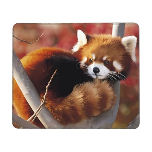 Mauspad mit rotem Panda-Druck, 25,4 x 30,5 cm, rutschfeste Gummiunterseite, Gaming-Mauspad für Computer, Laptop, Büro, Zuhause von OrcoW