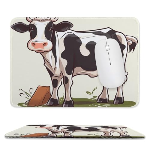 OrcoW Dairy Cow-Mauspad mit rutschfester Gummiunterseite, quadratisch, Computer-Mauspad, komfortables Gaming-Mauspad, wasserdichtes Mauspad für Laptop, 20 x 24 cm von OrcoW