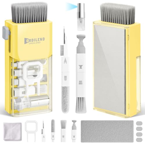 Ordilend Tastatur Reinigungsset, Alles in 1 Screen Cleaner Kit for iPhone Pro Handy, Tastaturreiniger mit Bürste Laptop Keyboard Cleaner for Tablet, Computer, PC Monitor,Kamera mit Patent Helles Gelb Ordilend Tastatur Reinigungsset, Alles in 1 Screen Cleaner Kit for iPhone Pro Handy, Tastaturreiniger mit Bürste Laptop Keyboard Cleaner for Tablet, Computer, PC Monitor,Kamera mit Patent Helles Gelb von Ordilend