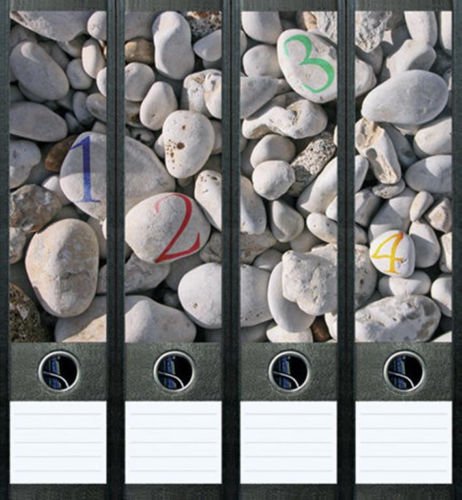 Ordnerrücken breit 4er Set Ordner Stones Steine Ruhe Aufkleber Etiketten Deko 027 von Ordnerrücken breit