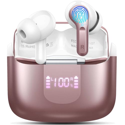 Bluetooth Kopfhörer, 2025 Kopfhörer Kabellos Bluetooth 5.4, 48 Std Tiefer Bass Hi-Fi Stereo Wireless Earbuds, 4 ENC Noise Cancelling Mics, IP7 Wasserdicht, 3.8g Comfort Fit, USB-C in-ear Ohrhörer von Ordtop
