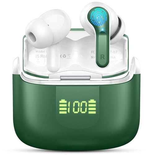 Bluetooth Kopfhörer, Kopfhörer Kabellos Bluetooth 5.3, 48Std Tiefer Bass Hi-Fi Stereo Wireless Earbuds, 4 ENC Noise Cancelling Mic, 3.8g Leicht in-ear Ohrhörer, IP7 Wasserdicht/LED-Anzeige/USB-C von Ordtop