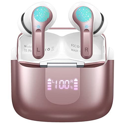 Bluetooth Kopfhörer, Kopfhörer Kabellos Bluetooth 5.3 In Ear Kopfhörer mit 4 ENC Mikrofon, 2023 Neue Kabellose Kopfhörer Noise Cancelling Earbuds mit 40H Deep Bass, USB-C, IP7 Wasserdicht Ohrhörer von Ordtop