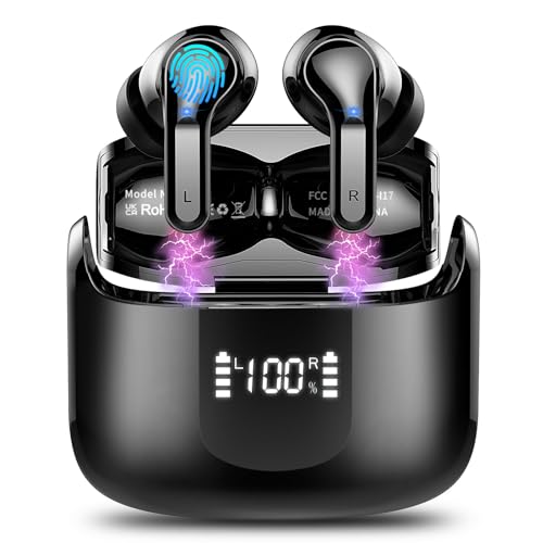 Bluetooth Kopfhörer, Kopfhörer Kabellos Bluetooth 5.3 In Ear Kopfhörer mit 4 Mikrofon, 2024 Neue Kabellose Kopfhörer ENC Noise Cancelling Earbuds mit USB-C, 40H Tiefer Bass, IPX7 Wasserdicht Ohrhörer von Ordtop