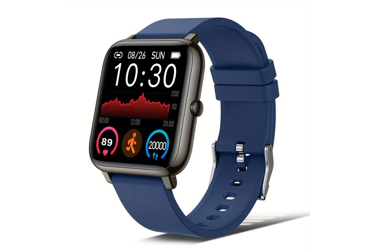 Ordtop für Frauen und Männer Smartwatch (1.69 Zoll, Andriod iOS), mit mehreren Sportmodi,Fitness-Aktivitätstracker von Ordtop