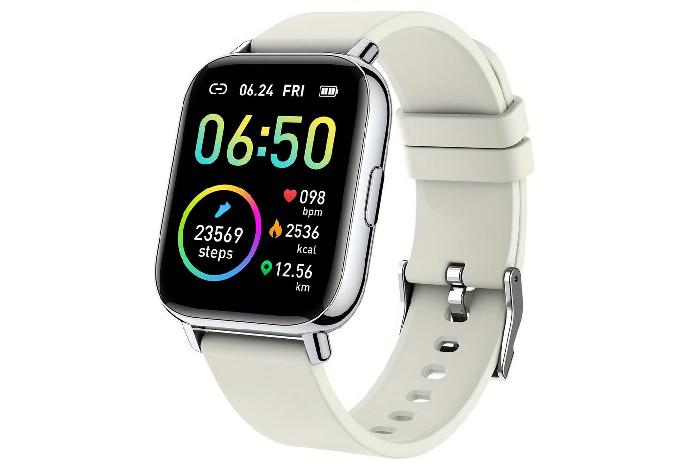 Ordtop für Frauen und Männer Smartwatch (1.69 Zoll, Andriod iOS), mit mehreren Sportmodi,Fitness-Aktivitätstracker von Ordtop