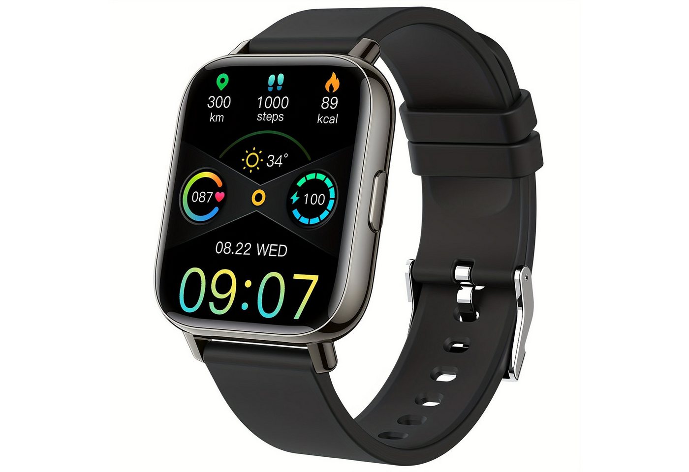 Ordtop für Frauen und Männer Smartwatch (1.69 Zoll, Andriod iOS), mit mehreren Sportmodi,Fitness-Aktivitätstracker von Ordtop