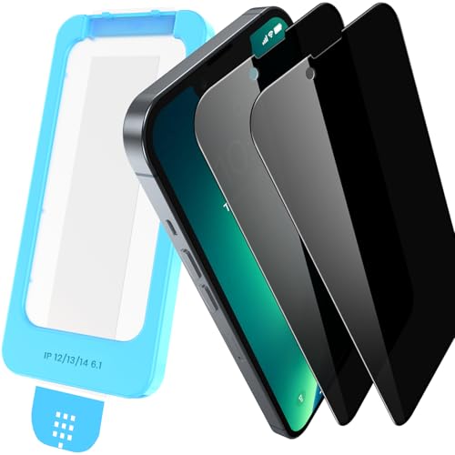 Orealgut 26 Grad Sichtschutz für iPhone 13/13 Pro/14/16e [Auto-Installation] Full Screen Panzer Schutz Glas Blickschutz Schutzfolie 9H+ Härte Privacy Schutzglas Anti-Spy Displayschutz, 2 Stück von Orealgut