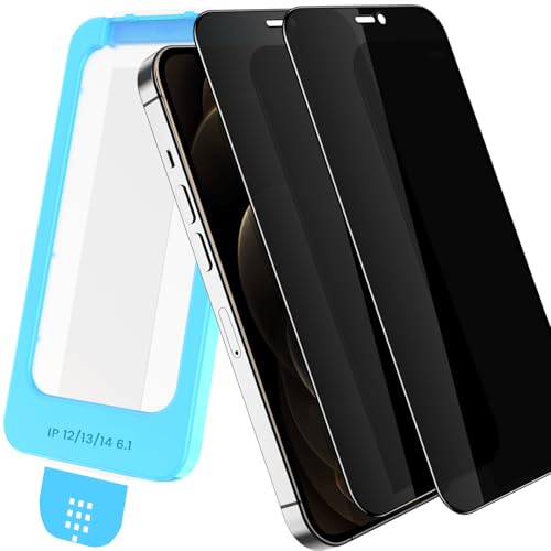 Orealgut 26 Grad Sichtschutz für iPhone 12 Pro/iPhone 12 [Auto-Installation] Full Screen Panzer Schutz Glas Blickschutz Schutzfolie 9H+ Härte Privacy Schutzglas Anti-Spy Displayschutz, 2 Stück von Orealgut