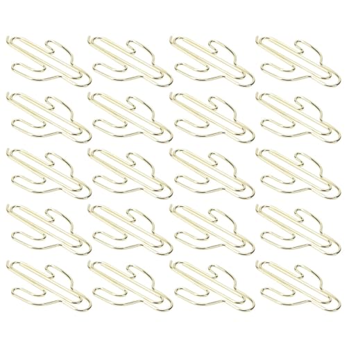 20pcs Papierclips, Niedliche Kaktusförmige Dekorative Lesezeichen, Goldmetall -Seitenmarkierungen für das Schulbüro 20pcs Papierclips, Niedliche Kaktusförmige Dekorative Lesezeichen, Goldmetall -Seitenmarkierungen für das Schulbüro von Oreilet