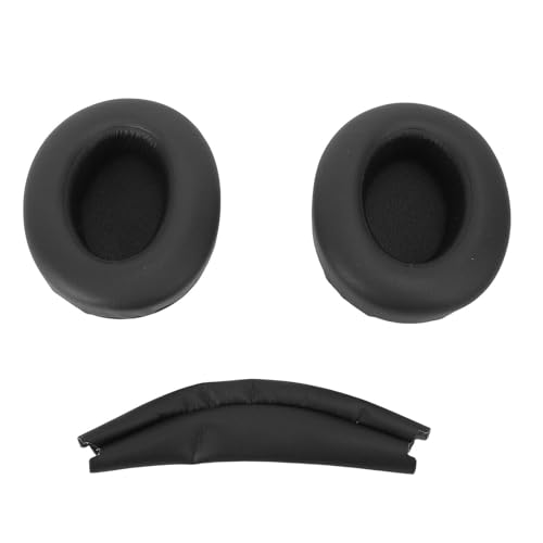 Ersatzohrpolster für WH XB910N Kopfhörer, Premium Protein Leder Memory Foam Schwamm Headset Earpads Kissen mit Kopfbandabdeckungsgeräuschisolation (Black) von Oreilet