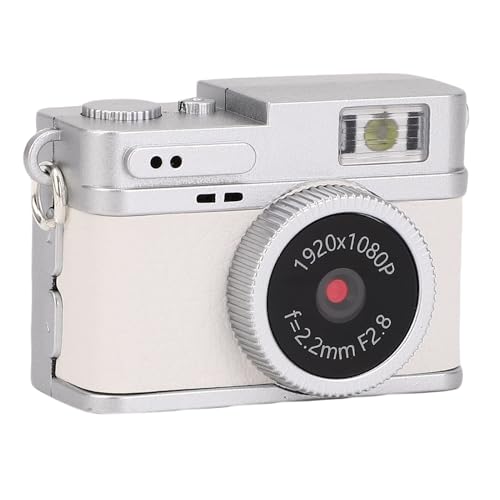Kleine Digitalkamera Als Schlüsselanhänger, 1080P 20MP Vlog-Kamera-Video-Camcorder, 0,96-Zoll-Bildschirm, Selfie-Kamera, Point-and-Shoot-Digitalkamera für Reisefotografie (White) von Oreilet