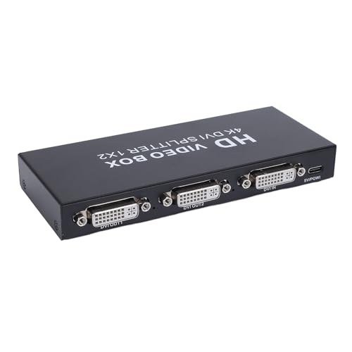 Oreilet DVI -Splitter 1 in 2 Out, 2 Port DVI Dual -Monitoren -Verbreitung Duplicator Video -Splitter mit EDID -DVI -Schalterbox für PC -Laptop DVR -Projektor HDTV von Oreilet