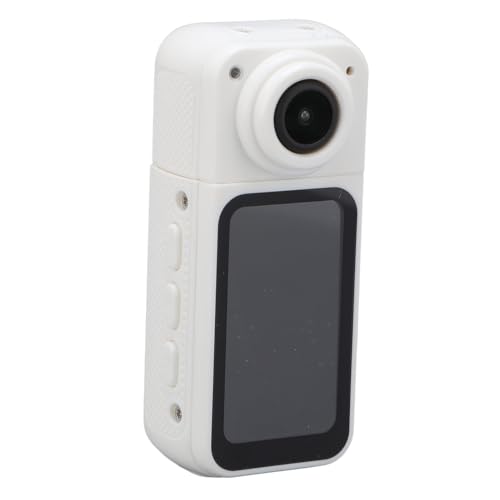 Oreilet Daumenkamera, 2,7K 180° Objektivwinkel 1080P HD Display Tragbare Tragbare Helm Vlogging Kamera mit Magnetischem Design für Radfahren Im Freien (White) von Oreilet