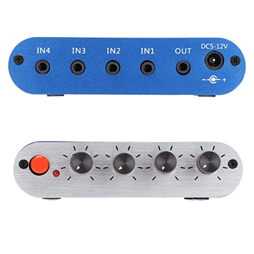 -Stereo -Mixer 4 in 1 Aus -Out, Lautstärkereinstellung 3,5 Mm Schallauswahlverstärker für PC -Laptop -Kopfhörer, Stereo - -Mixer von Oreilet
