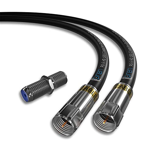 OREN Koaxialkabel 10m RG6 HD103 A++ Trishield - schwarz - mit Cabelcon Steckern und Adapter - wetterfest - für Satelliten- und Digital-TV, Antenne, Breitband und High Speed Internetverbindungen OREN Koaxialkabel 10m RG6 HD103 A++ Trishield - schwarz - mit Cabelcon Steckern und Adapter - wetterfest - für Satelliten- und Digital-TV, Antenne, Breitband und High Speed Internetverbindungen von Oren Kablo