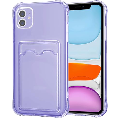 Orgsty Hülle für iPhone 11, Transparent Lila Weichen Handyhülle mit Kartenfach mit Kameraschutz, Stoßfest Kratzfest Schutzhülle Silikon TPU Brieftasche Case, Transparent Lila Orgsty Hülle für iPhone 11, Transparent Lila Weichen Handyhülle mit Kartenfach mit Kameraschutz, Stoßfest Kratzfest Schutzhülle Silikon TPU Brieftasche Case, Transparent Lila von Orgsty
