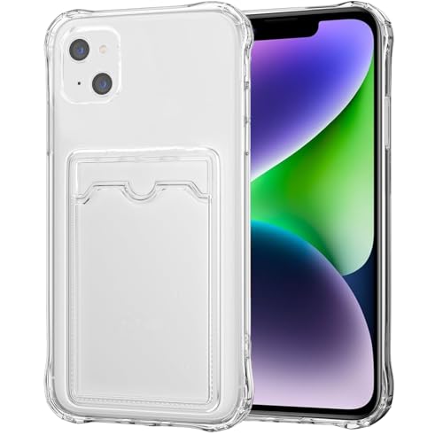 Orgsty Hülle für iPhone 14, Transparent Weichen Handyhülle mit Kartenfach mit Kameraschutz, Stoßfest Kratzfest Schutzhülle Silikon TPU Brieftasche Case, Transparent Orgsty Hülle für iPhone 14, Transparent Weichen Handyhülle mit Kartenfach mit Kameraschutz, Stoßfest Kratzfest Schutzhülle Silikon TPU Brieftasche Case, Transparent von Orgsty
