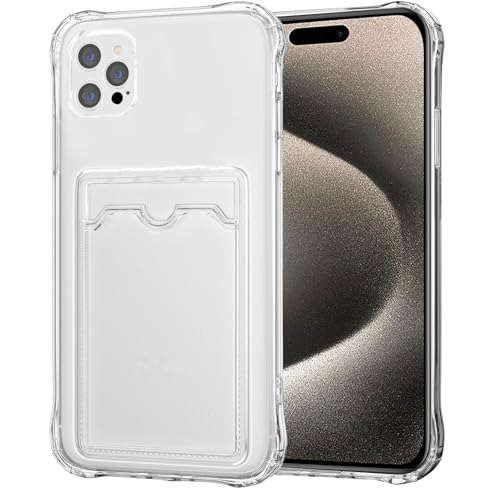 Orgsty Hülle für iPhone 15 Pro, Transparent Weichen Handyhülle mit Kartenfach mit Kameraschutz, Stoßfest Kratzfest Schutzhülle Silikon TPU Brieftasche Case, Transparent Orgsty Hülle für iPhone 15 Pro, Transparent Weichen Handyhülle mit Kartenfach mit Kameraschutz, Stoßfest Kratzfest Schutzhülle Silikon TPU Brieftasche Case, Transparent von Orgsty