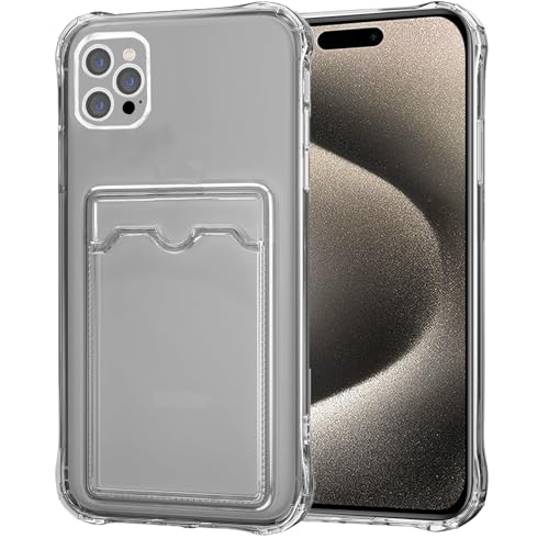Orgsty Hülle für iPhone 15 Pro Max, Transparent Schwarz Weichen Handyhülle mit Kartenfach mit Kameraschutz, Stoßfest Kratzfest Schutzhülle Silikon TPU Brieftasche Case, Transparent Schwarz Orgsty Hülle für iPhone 15 Pro Max, Transparent Schwarz Weichen Handyhülle mit Kartenfach mit Kameraschutz, Stoßfest Kratzfest Schutzhülle Silikon TPU Brieftasche Case, Transparent Schwarz von Orgsty