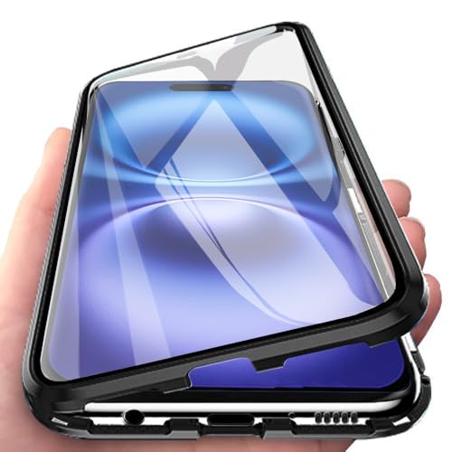 Orgsty Hülle für iPhone 16, Magnetische Hartglas Hülle mit Vorderseite und Rückseite, Metallrahmen Case mit Eingebaut Magnet, Ultra Dünn 360 Grad Handyhülle, Schwarz Orgsty Hülle für iPhone 16, Magnetische Hartglas Hülle mit Vorderseite und Rückseite, Metallrahmen Case mit Eingebaut Magnet, Ultra Dünn 360 Grad Handyhülle, Schwarz von Orgsty