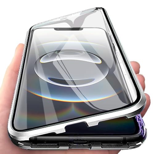 Orgsty Hülle für iPhone 16e 6.1" 2025, Magnetische Hartglas Hülle mit Vorderseite und Rückseite, Metallrahmen Case mit Eingebaut Magnet, Ultra Dünn 360 Grad Handyhülle, Silber Orgsty Hülle für iPhone 16e 6.1" 2025, Magnetische Hartglas Hülle mit Vorderseite und Rückseite, Metallrahmen Case mit Eingebaut Magnet, Ultra Dünn 360 Grad Handyhülle, Silber von Orgsty