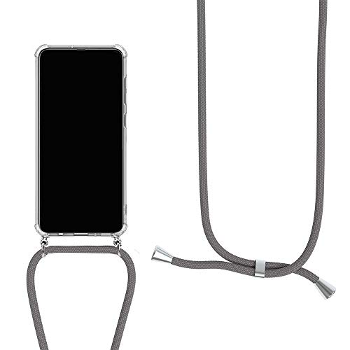 Orgstyle Handykette für Google Pixel 3 Hülle, Necklace Schnur Hülle Weichem Silikon Transparent Schutzhülle mit Band zum umhängen, Grau von Orgstyle
