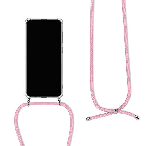 Orgstyle Handykette für OnePlus 6T Hülle, Necklace Schnur Hülle Weichem Silikon Transparent Schutzhülle mit Band zum umhängen, Rosa von Orgstyle