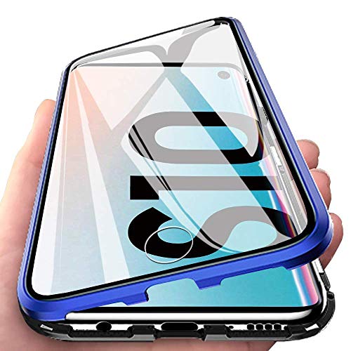 Orgstyle Schutzhülle für Samsung Galaxy S10, magnetische Adsorption, transparent, vorne und hinten, Hartglas, ultradünn, 360 Grad, Schutzhülle, Metallrahmen, integrierter Magnet, Blau + Schwarz Orgstyle Schutzhülle für Samsung Galaxy S10, magnetische Adsorption, transparent, vorne und hinten, Hartglas, ultradünn, 360 Grad, Schutzhülle, Metallrahmen, integrierter Magnet, Blau + Schwarz von Orgstyle