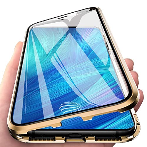 Orgstyle Schutzhülle für Samsung Galaxy S20 FE, Adsorptionshülle, magnetisch, ultradünn, 360 °, Schutzhülle vorne und hinten, Hartglas, transparent, metallisch, stoßfest, Orange von Orgstyle