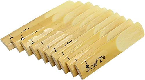 OriGlam 100 Alto Saxophon Reeds 2,5 Reed, ALTO SAXOPHON Blätter werden Lade Bambus 2–1/2 Reed Stärke 2,5 Für Klarinette, Sopran- oder alt Sax von OriGlam
