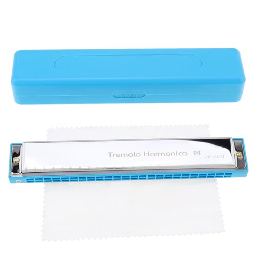 OriGlam 24 Löcher Blues Mundharmonika Key of C, Tremolo Mundharmonika Mundorgan Harfe Harmoc mit Etui für Anfänger Erwachsene Studenten von OriGlam