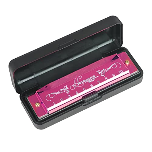 OriGlam Blues Mundharmonika Mundorgan, Diatonische Blues Mundharmonika Key of C, 10 Löcher 20 Töne Blues Harp Mundorgan Mundharmonika (Rose Red) von OriGlam