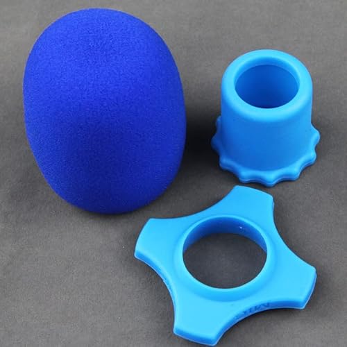 OriGlam Shakeproof Anti-Rolling Wireless Handheld Mikrofon Schutz Silikon Ring & Bottom Rod Sleeve Holder for KTV (Blue) von OriGlam